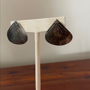 Vintage Sterling Silver 925 Southwestern Native American Deco Geometric Earrings